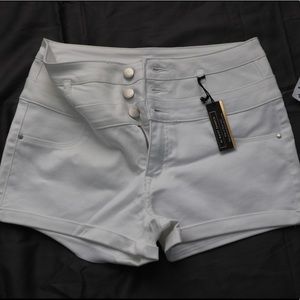 White High Waisted Shorts